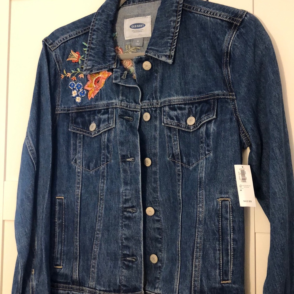 NWT Old Navy Denim Jacket embroidered